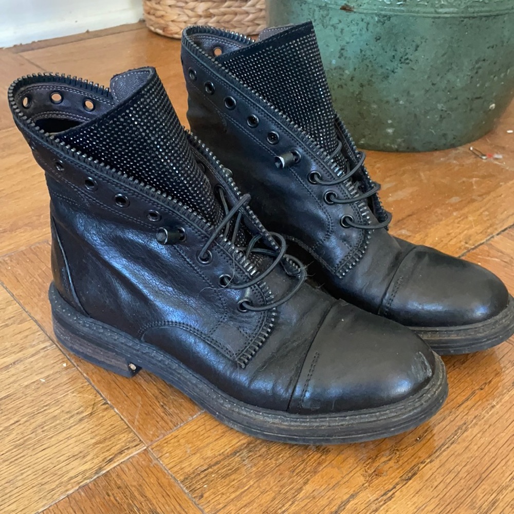 M. gemi leather combat boots